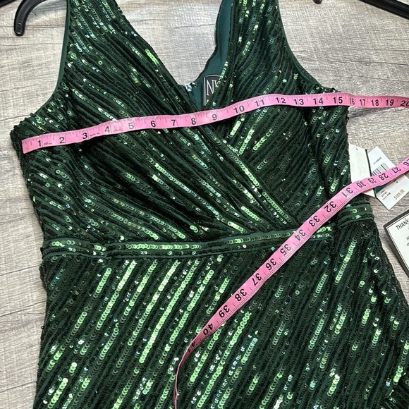 Nightway Faux-Wrap Sleeveless Sequin Gown - Picture 6 of 12